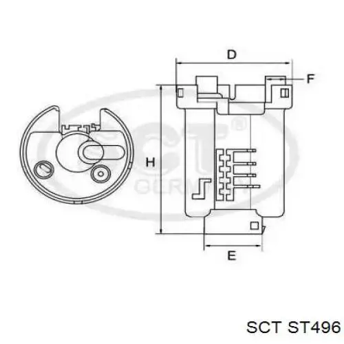 Топливный фильтр ST496 SCT