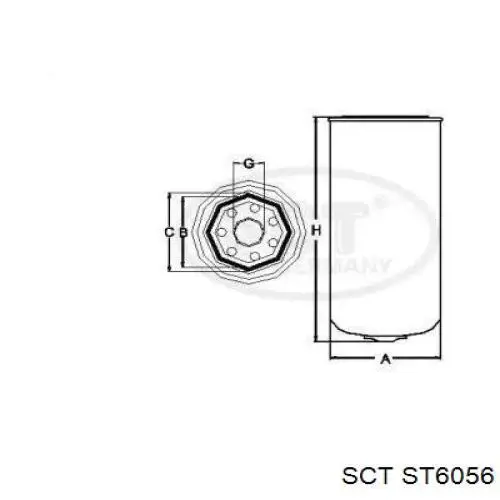 ST6056 SCT топливный фильтр