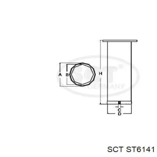 ST6141 SCT топливный фильтр
