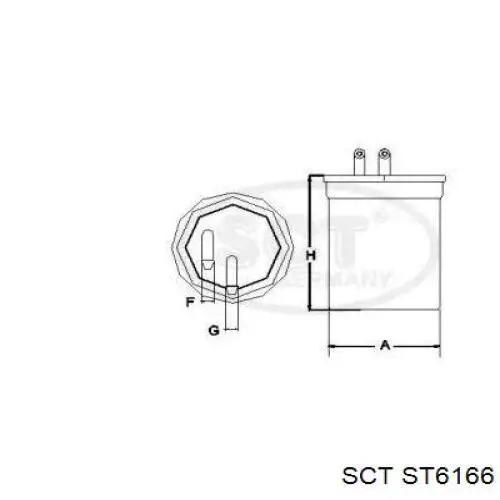 ST6166 SCT filtro de combustível