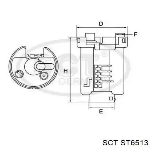 Топливный фильтр ST6513 SCT