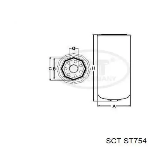 Фильтр топливный SCT ST754