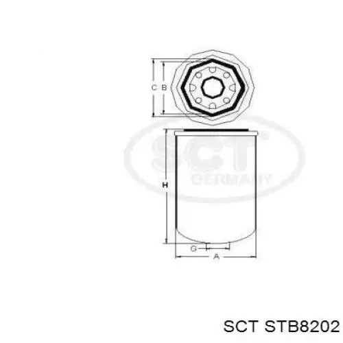 Фильтр осушителя воздуха (влагомаслоотделителя) (TRUCK) STB8202 SCT