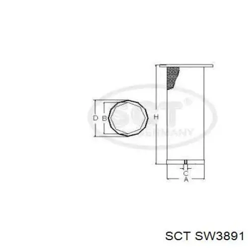 Воздушный фильтр SW3891 SCT