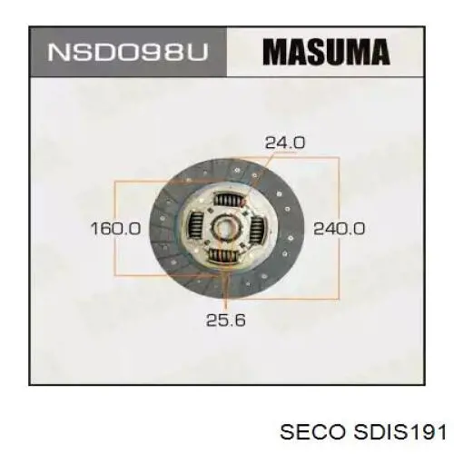 SDIS191 Seco Диск сцепления ведомый