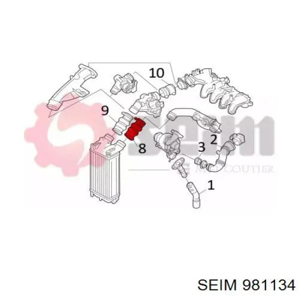 Правый шланг интеркуллера 981134 Seim