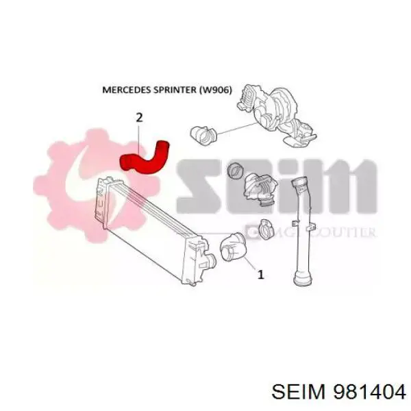 Правый шланг интеркуллера 981404 Seim