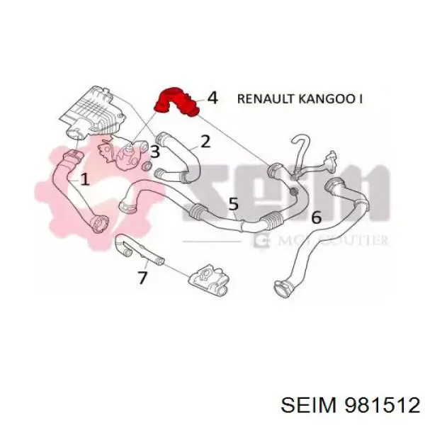 Купить 8200109955 Renault (RVI) Патрубок воздушный, выход из турбины/компрессора (наддув)