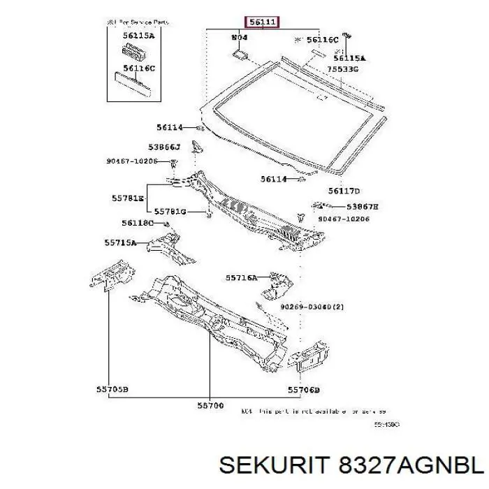 Лобовое стекло 8327AGNBL Sekurit