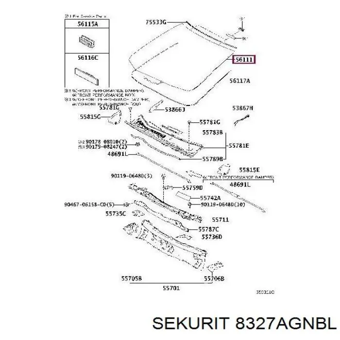 Лобовое стекло 8327AGNBL Sekurit
