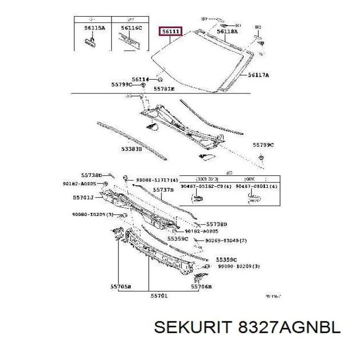 Купить 8327AGNBL Sekurit Ветровое стекло