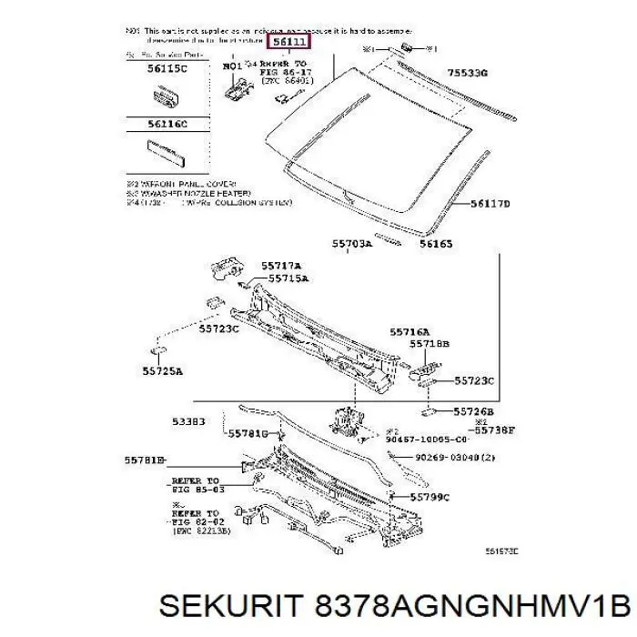 Лобовое стекло 8378AGNGNHMV1B Sekurit