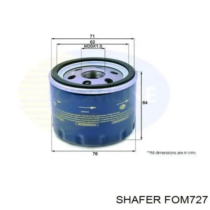 FOM727 Shafer Масляный фильтр двигателя