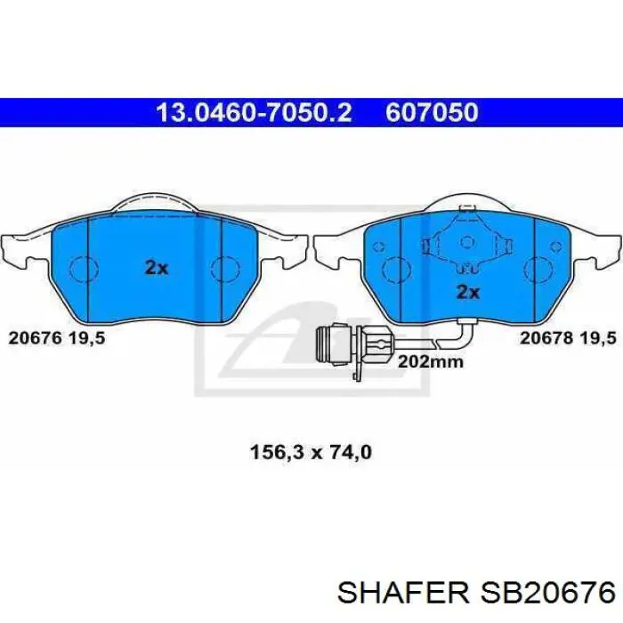 SB20676 Shafer колодки тормозные передние дисковые