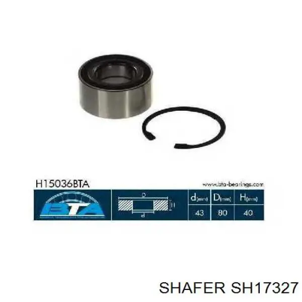 Подшипник ступицы SH17327 Shafer