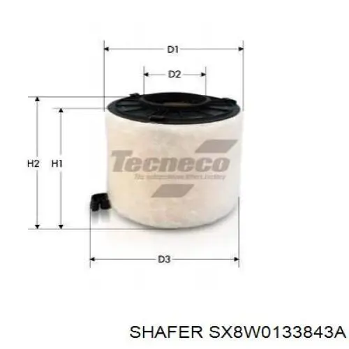 SX8W0133843A Shafer filtro de ar