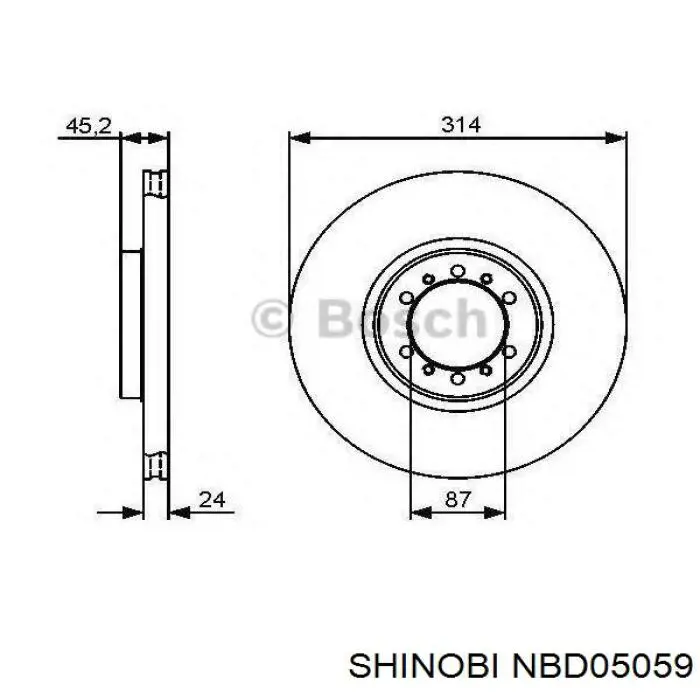 NBD05059 Shinobi диск тормозной передний