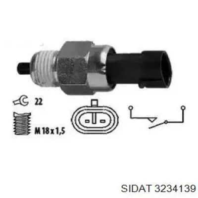 Датчик включения фонарей заднего хода 3234139 Sidat