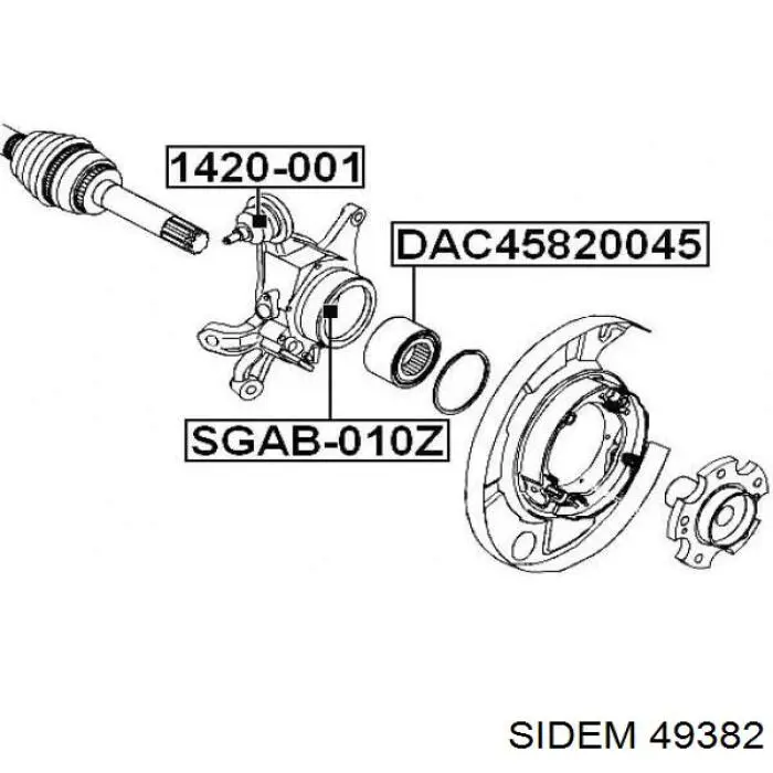 Сайлентблок заднего кулака Sidem 49382 цена, от 11.88 USD