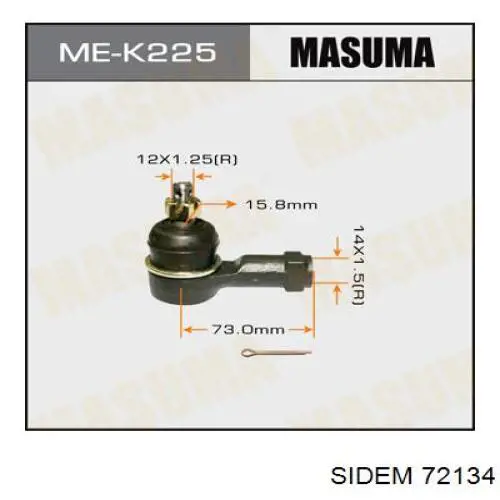 Наконечник рулевой тяги Sidem 72134