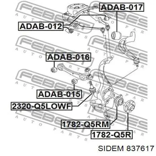 Сайлентблок переднего рычага 837617 Sidem