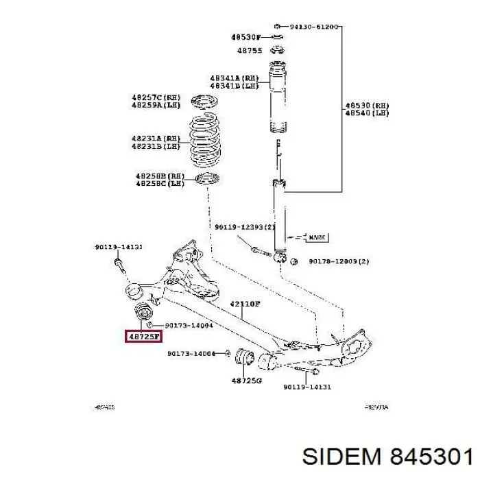 845301 Sidem сайлентблок задней балки