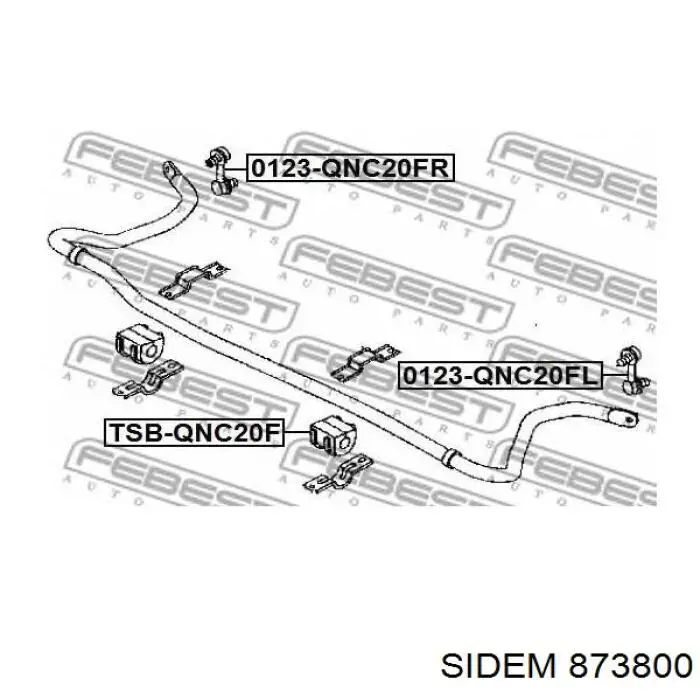 Втулка переднего стабилизатора Sidem 873800 цена, от 5.08 USD