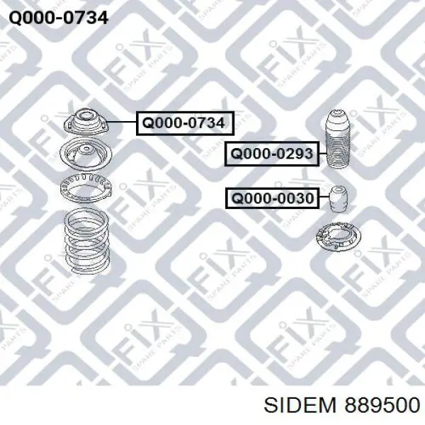 Опора амортизатора заднього 889500 Sidem