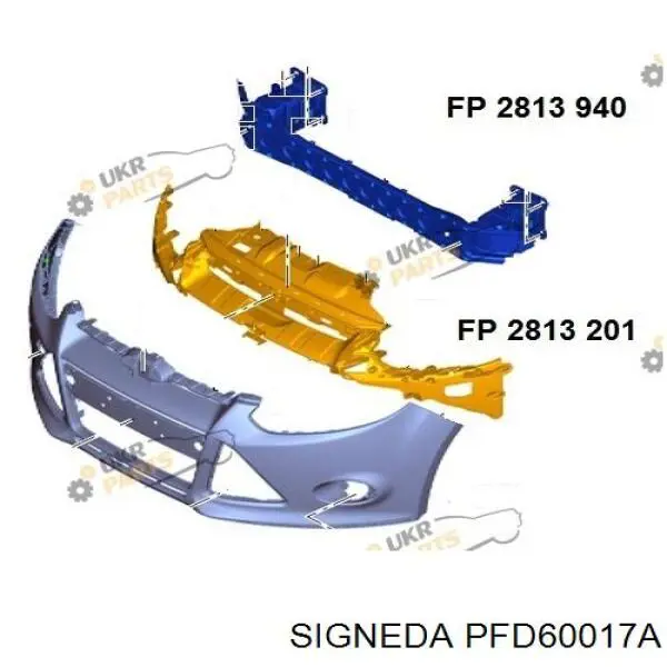 Накладка передней панели (суппорта радиатора) верхняя PFD60017A Signeda