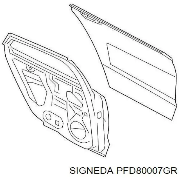 Дверь пассажирская задняя правая Signeda PFD80007GR цена, от 320.89 USD