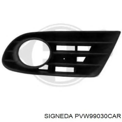 Заглушка (решетка) противотуманных фар бампера переднего правая PVW99030CAR Signeda