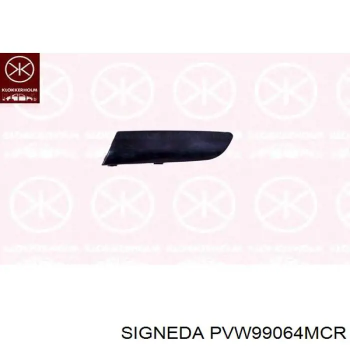 Listón embellecedor/protector, parachoques delantero derecho PVW99064MCR Signeda