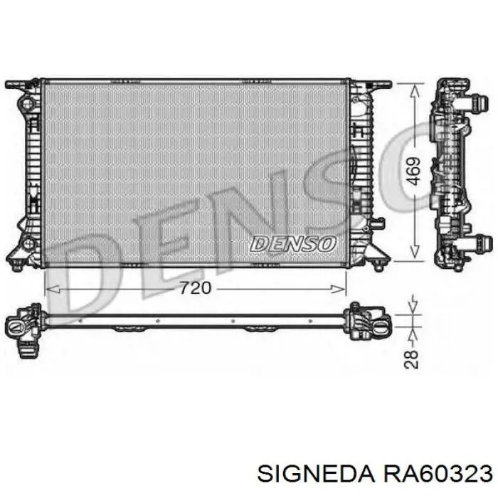 Радиатор охлаждения двигателя на Audi A6  4G2