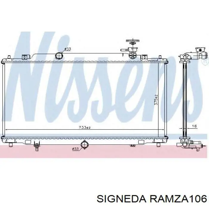 Радиатор охлаждения двигателя Signeda RAMZA106 цена, от 96.22 USD