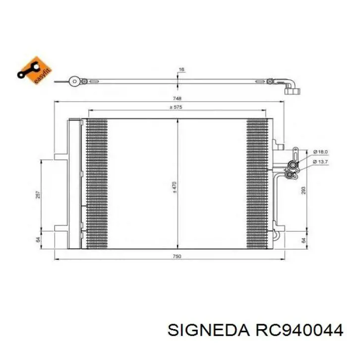 Конденсатор кондиционера Signeda RC940044 цена, от 87.61 USD
