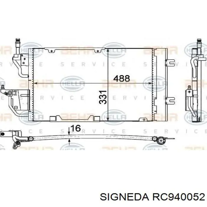 RC940052 Signeda радиатор кондиционера