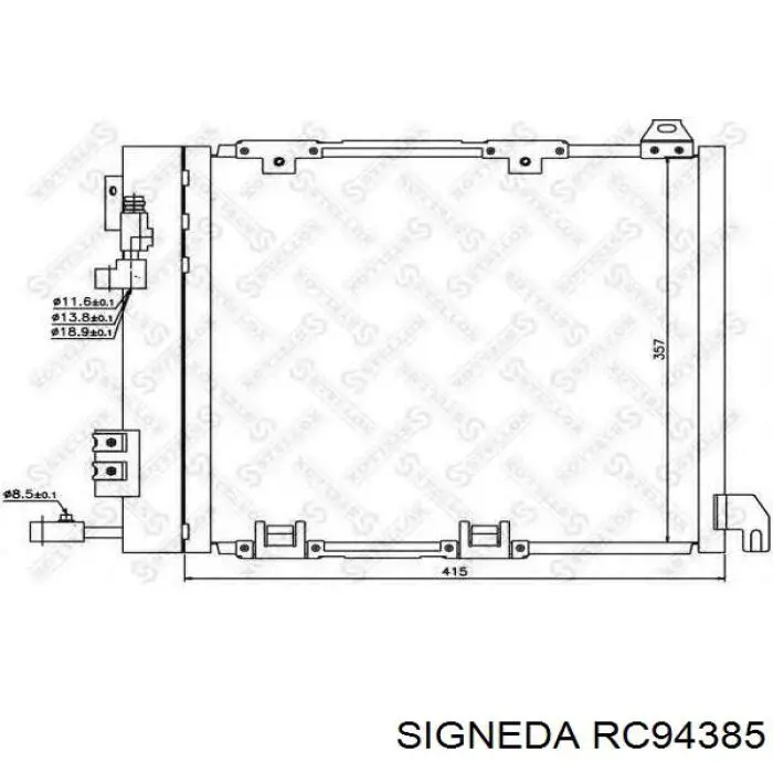 Радиатор кондиционера RC94385 Signeda