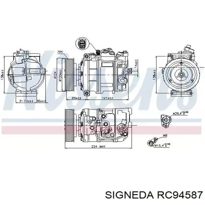 Купить RC94587 Signeda Радиатор системы охлаждения кондиционера