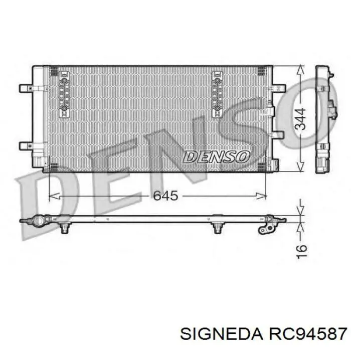 Конденсатор кондиционера Signeda RC94587 цена, от 47.86 USD