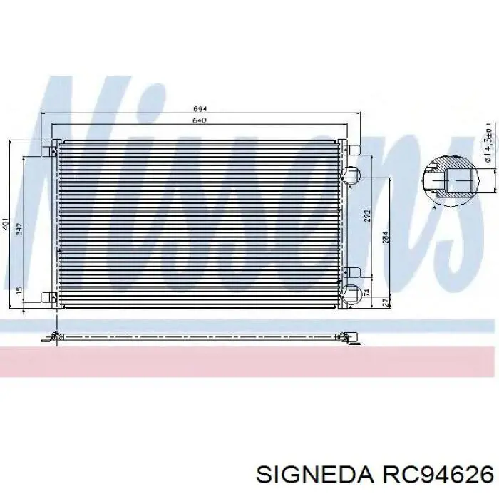 Радиатор кондиционера Рено Сценик 2 (Renault Scenic)