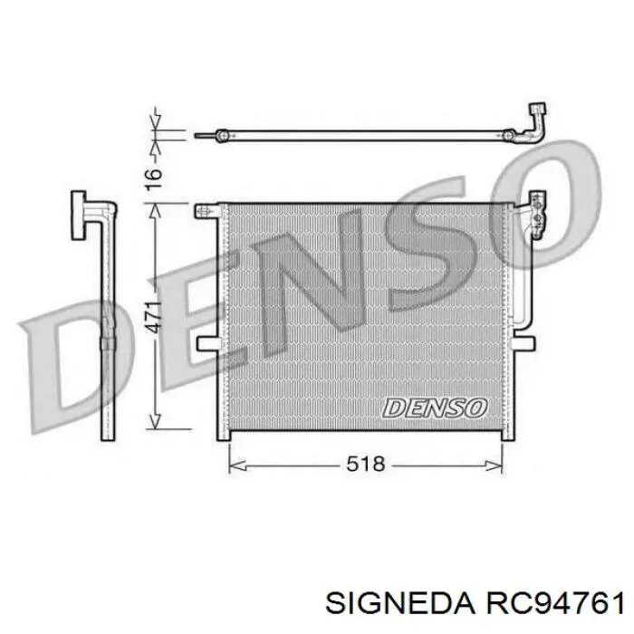 RC94761 Signeda радиатор кондиционера