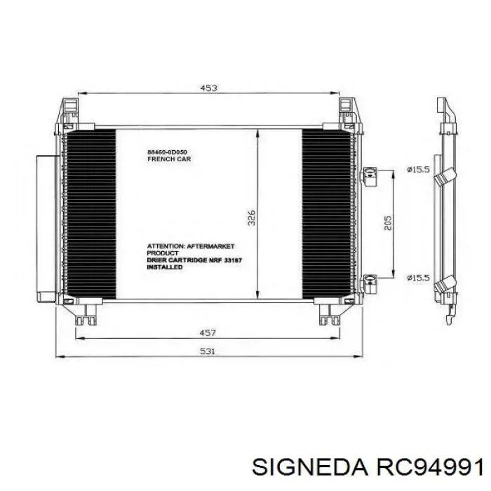 RC94991 Signeda радиатор кондиционера
