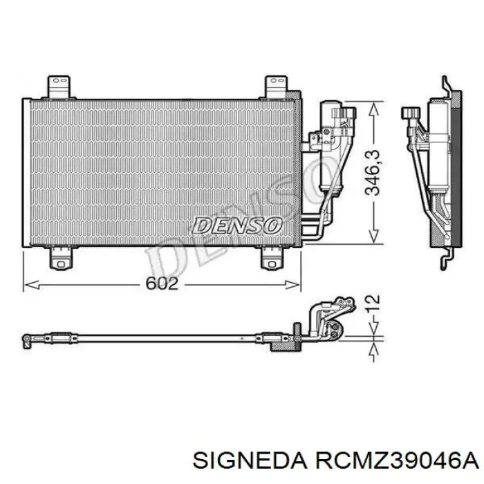 RCMZ39046A Signeda radiador de aparelho de ar condicionado