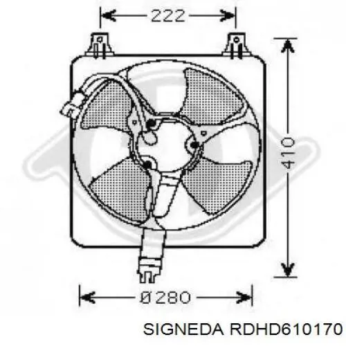 RDHD610170 Signeda электровентилятор кондиционера в сборе (мотор+крыльчатка)