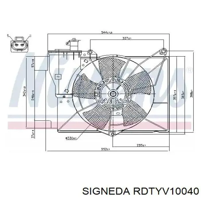 RDTYV10040 Signeda диффузор радиатора охлаждения