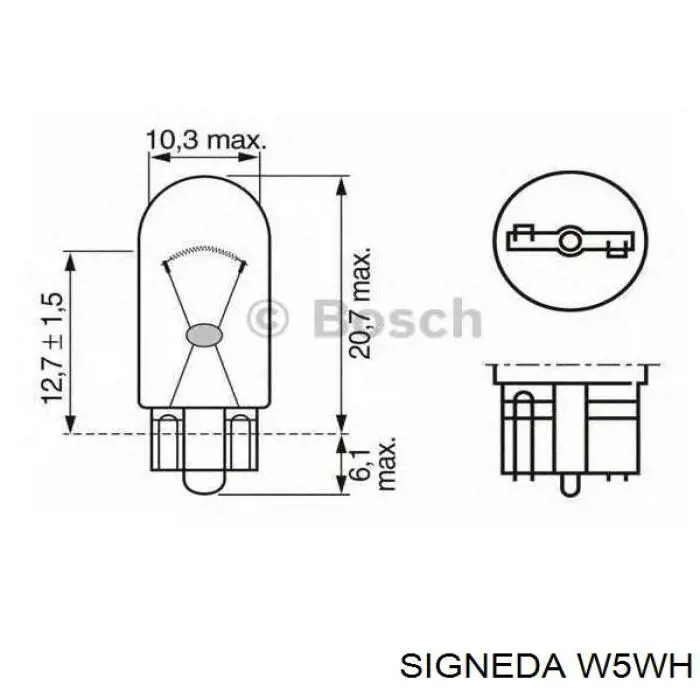 Лампочка освещения салона W5WH Signeda