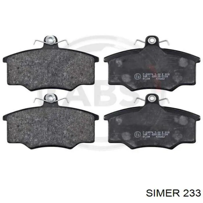 233 Simer колодки тормозные передние дисковые