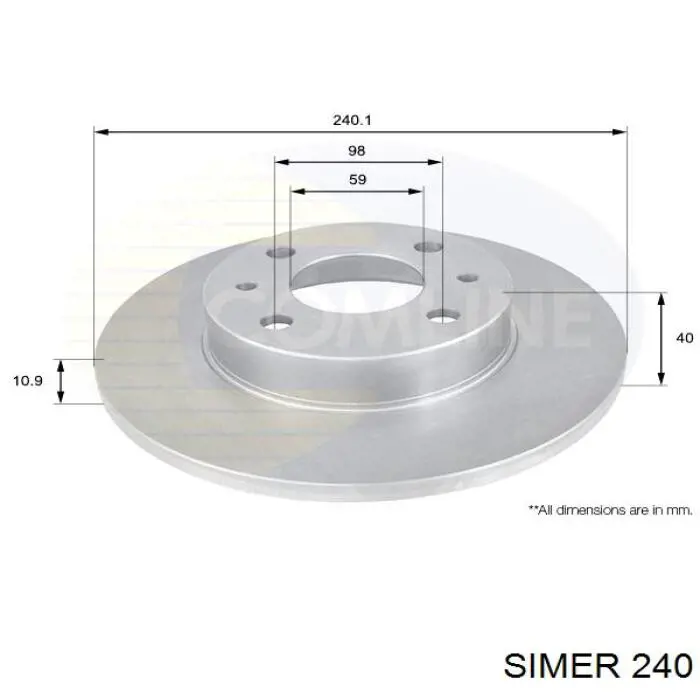 240 Simer колодки тормозные передние дисковые