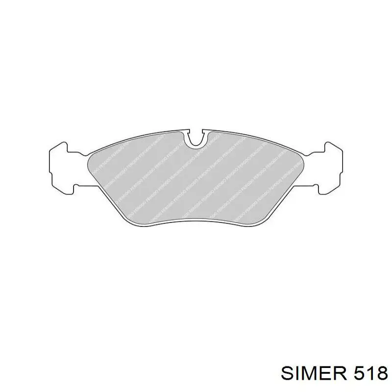 518 Simer колодки тормозные передние дисковые