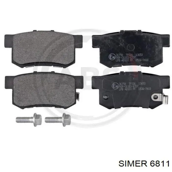 6811 Simer колодки тормозные задние дисковые